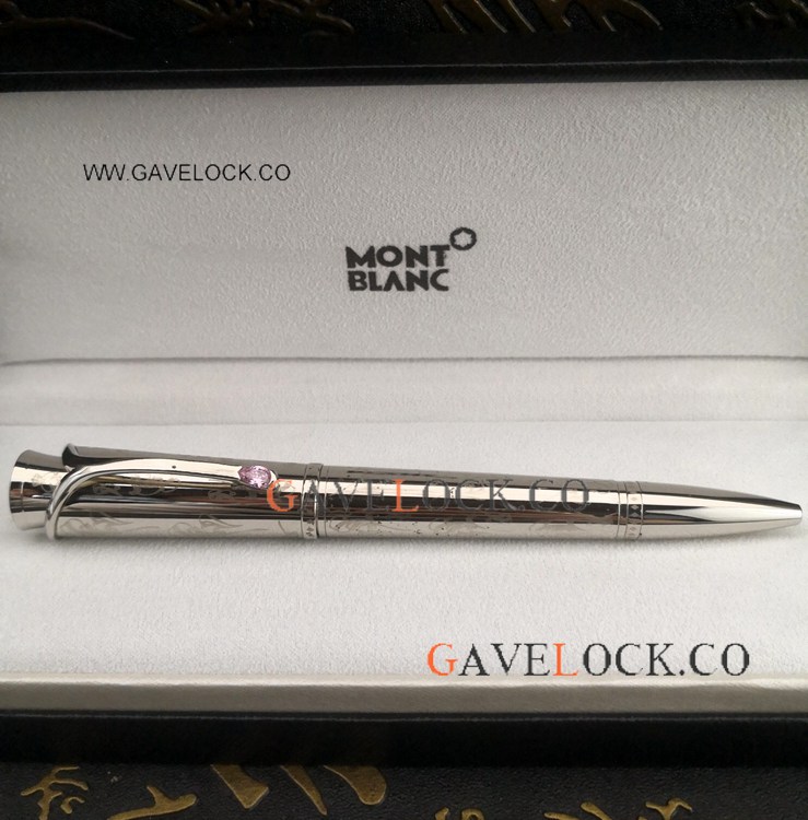 Clone Mont Blanc Grace Kelly Silver Steel Ballpoint Pen